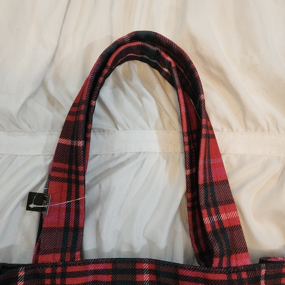 Victoria's Secret red green white plaid tote bag NWT - Picture 4 of 11